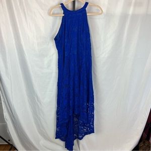 Dressystar Women's Blue Lace High Low Dress, size 2XL